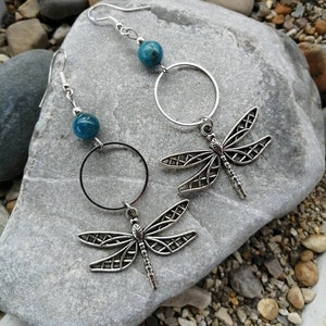 Apatite dragonfly earrings