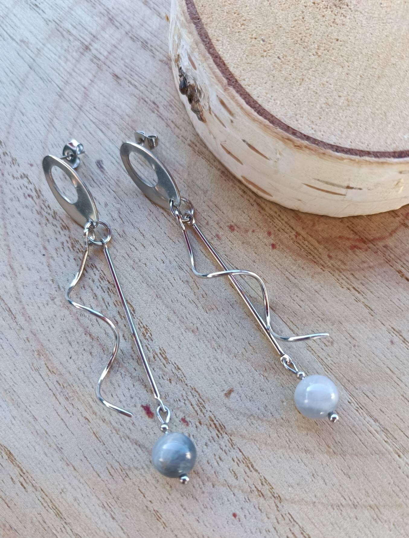 Boucles D'oreilles Pendantes Double Spirale En Argent Sterling - Élégantes Et Stylées