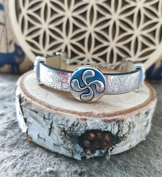 Pulsera De Plata 925 Con Lauburu (Cruz Vasca), Doble Cadena Ajustable, Regalo Especial Con Significado Simbólico