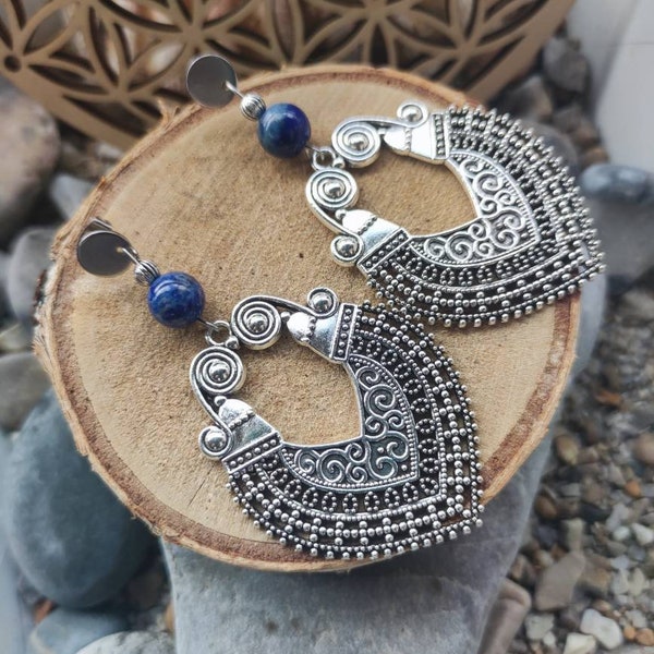 Boucles d'oreilles orientales en lapis lazuli