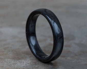 Minimalist Black Wood Ring - Wedding Band - Mens Ring - Boyfriend Gift- Girfriend Gift - Wooden Rings - 5th Anniversary Gift - Promise Ring