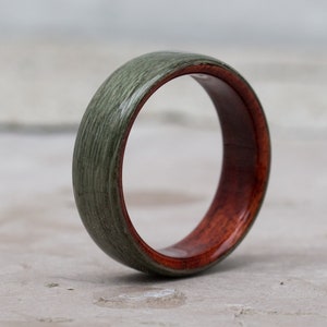 Olive and Blood Wood Ring - Wedding Band - Ring For Men - 5 year Anniversary - Wooden Band - Ring for Men - Minimalist Ring - Unique ring