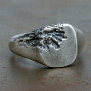 Geoxideerd zilveren zegelring - rustieke handgemaakte ringen voor mannen - pinkring of trouwring - vintage - vriendje cadeau - minimalistische herensieraden