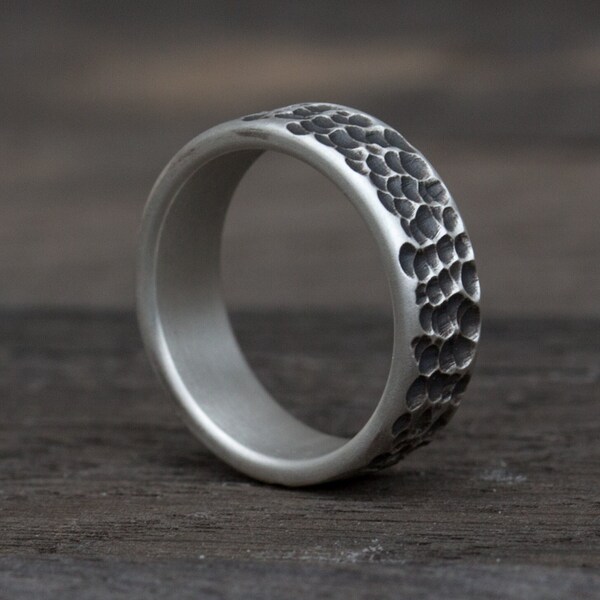Mens Oxidized Ring Etsy