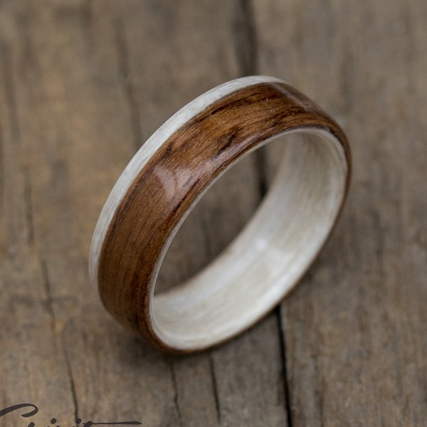 Bague en bois de palissandre et de koto - cadeau petit ami - alliances - bague pour homme - 5e anniversaire - bague classique - bagues uniques - cadeau petite amie