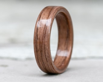 Bague en bois de chêne simple - Alliance - Bagues pour hommes - Bague en bois unique - Anniversaire de 5 ans - Cadeaux petit ami - Bague de fiançailles minimaliste