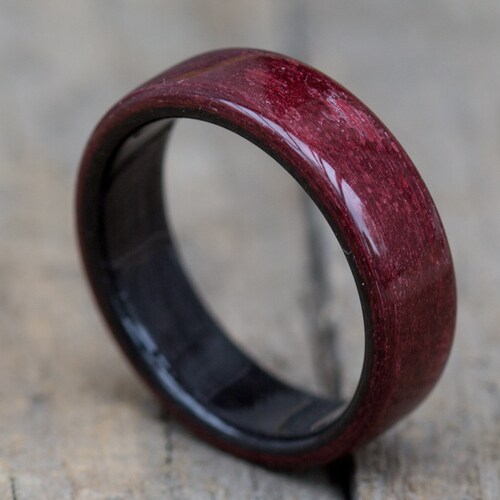 Black Wood Ring Boyfriend Gift Wedding Bands Girfriend | Etsy
