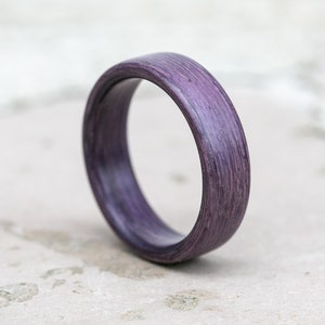 Purple Heart Minimalist Matt Wood Ring Matte Wooden Wedding Band Classic Rings Wood Band Engagement Promise Rings Rings for Men imagem 1