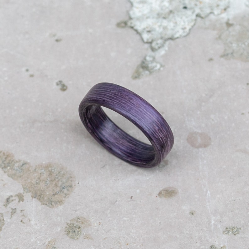 Purple Heart Minimalist Matt Wood Ring Matte Wooden Wedding Band Classic Rings Wood Band Engagement Promise Rings Rings for Men imagem 6