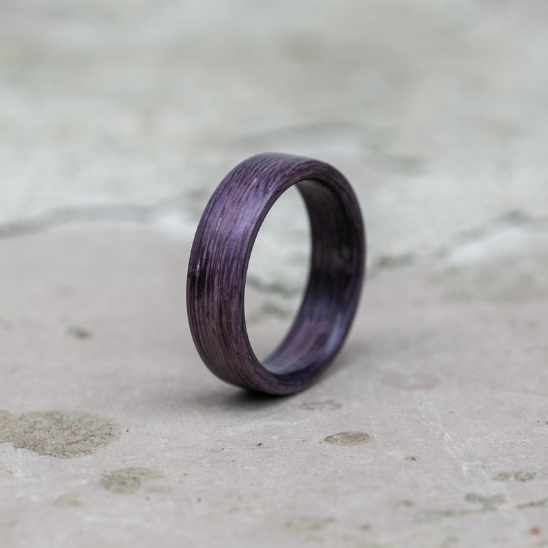 Purple Heart Minimalist Matt Wood Ring Matte Wooden Wedding Band Classic Rings Wood Band Engagement Promise Rings Rings for Men imagem 7