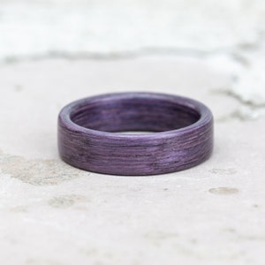 Purple Heart Minimalist Matt Wood Ring Matte Wooden Wedding Band Classic Rings Wood Band Engagement Promise Rings Rings for Men imagem 4