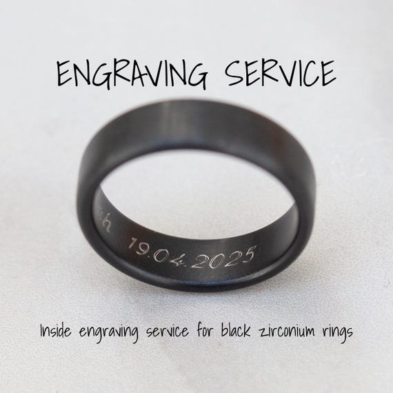 Grabado para anillos de circonio negro: texto interior
