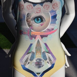 Psychedelic Cutout Bodysuit