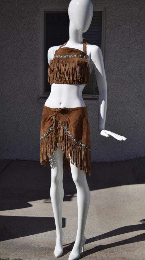 Leather Fringe Skirt Set - image 5