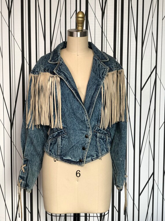 Denim and Leather Jacket | Etsy