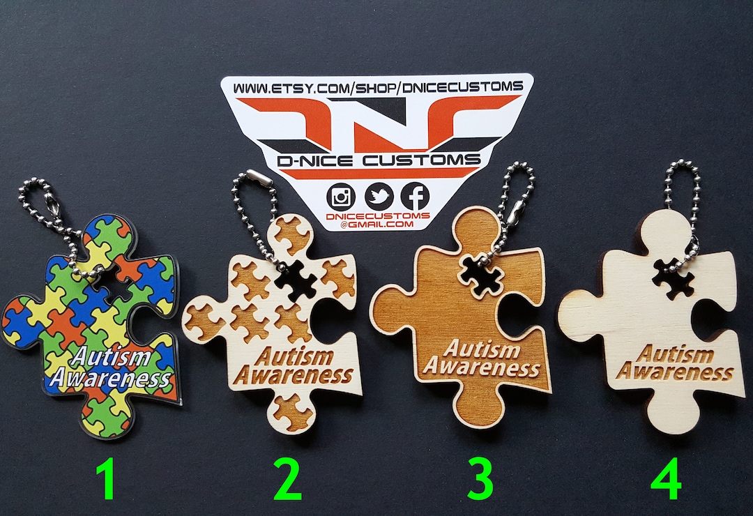 Autism Awareness Puzzle Piece Hangtag/keychain - Etsy