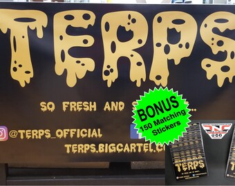4 foot Banner with Bonus 150 Matching Stickers