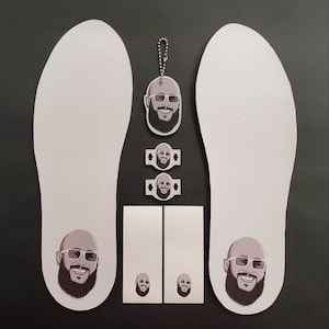 Combo Set Printed InsoleTongue Patch Option to add matching HangTag & Lace Lock image 1