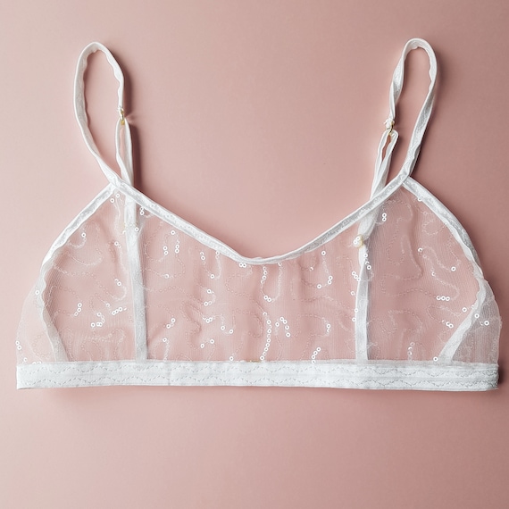 white sequin bralet
