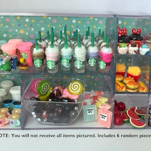 Littlest Pet Shop LPS 6 PC Starbucks Miniature Dollhouse Food Accessories Random Grab Bag Lot