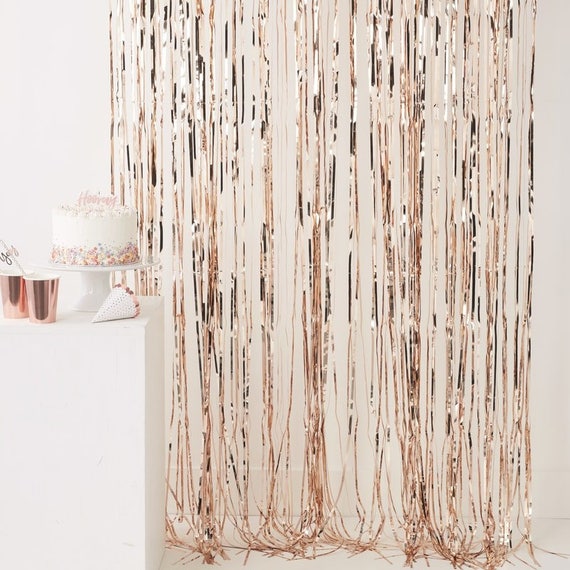 Rose Gold Foil Curtain Shimmer Backdrop New