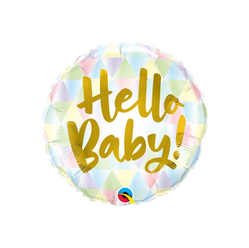 Gold Baby Shower Decorations Pastel /& Gold Hello Baby Balloon Baby Shower Balloons Gold Baby Shower Balloons Gold Oh Baby Decor