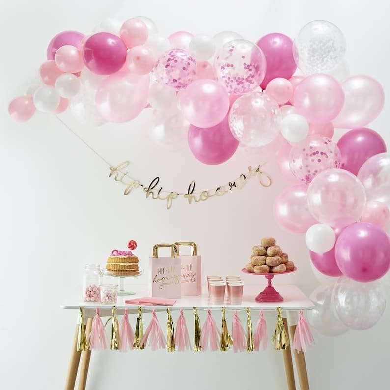 Pink Baby Shower Balloons Pink Baby Shower Pink Balloons Pink Balloon Garland Kit Birthday Balloons Party Backdrop Hen Party Balloons