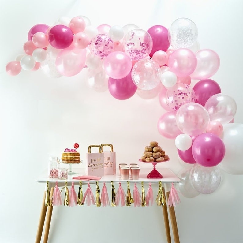 Pink Baby Shower Balloons Pink Baby Shower Pink Balloons Pink Balloon Garland Kit Birthday Balloons Party Backdrop Hen Party Balloons