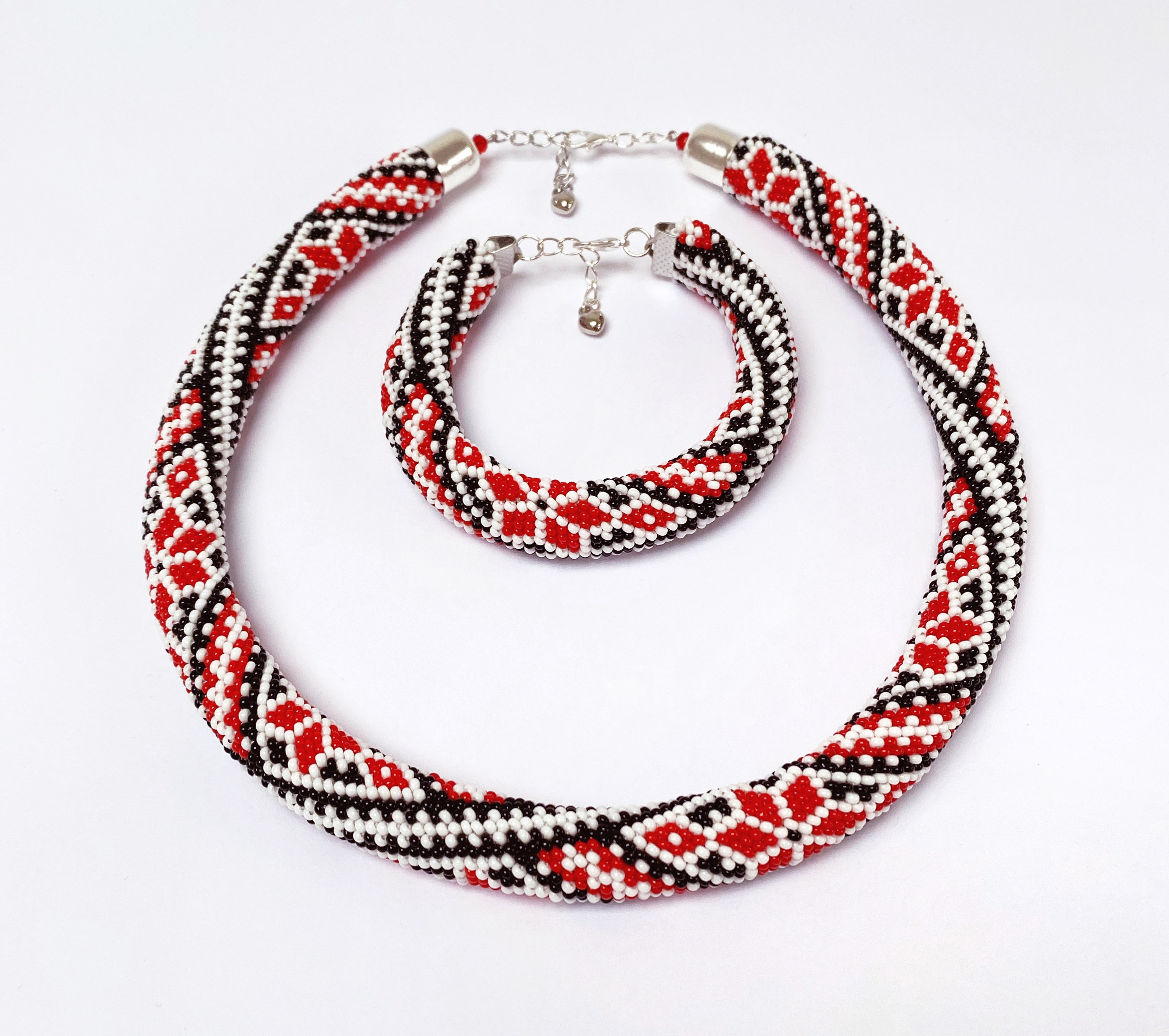 Ukrainian Jewelry Seed Bead Crochet Necklace Support Ukraine Etsy