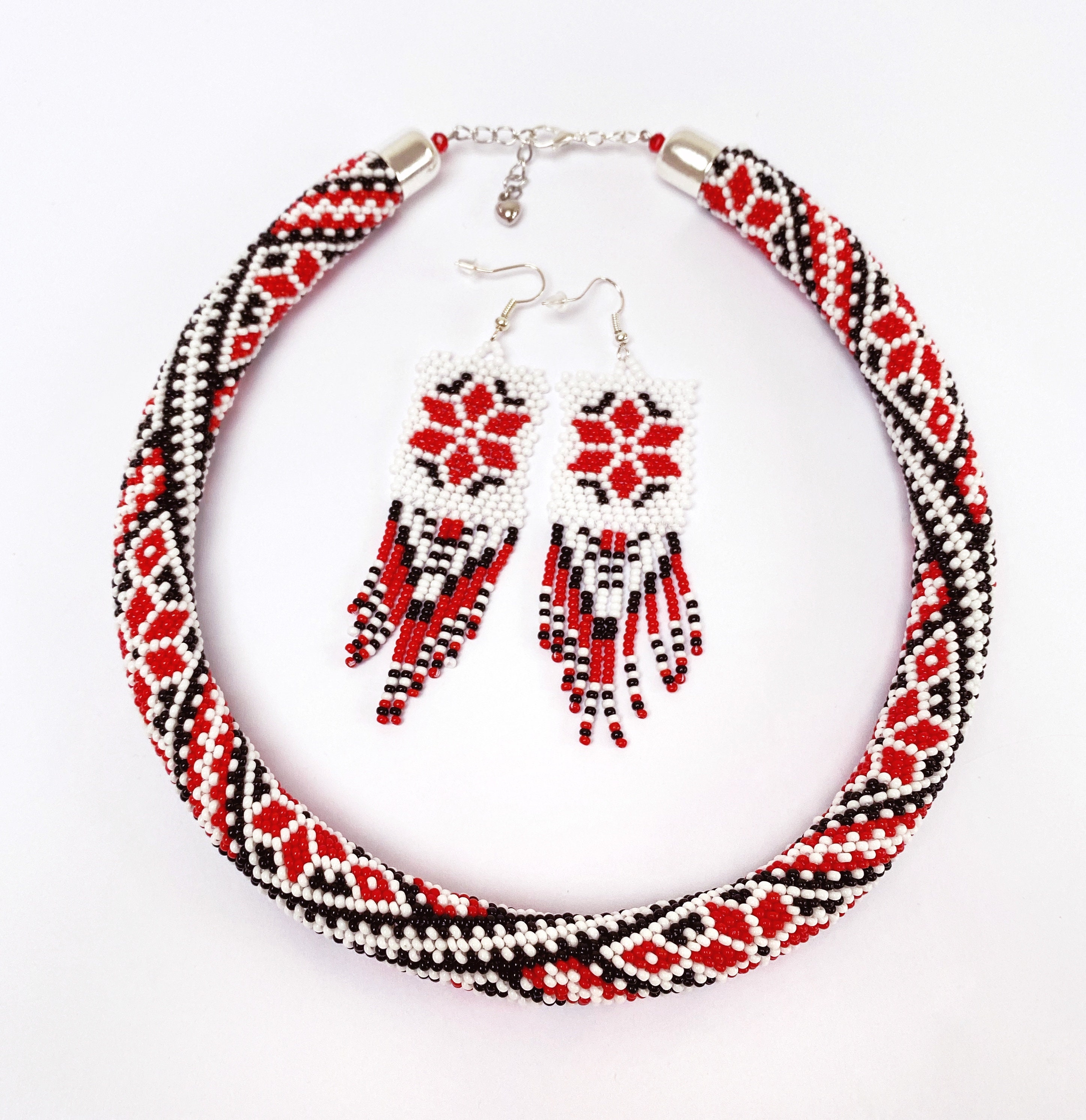 Ukrainian Jewelry Seed Bead Crochet Necklace Support Ukraine Etsy