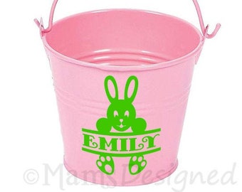 Bunny Name Decal, Rabbit Sticker, Custom Easter Decal, Bunny Ears Decal, Easter Basket Gift, Personalized Decal, Laptop Decal, Phone Sticker