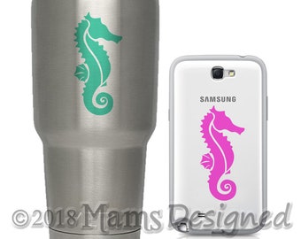 Seahorse Vinyl Decal, Sea Life Sticker, Ocean Tropical Decal, for Water Bottle, Cup Laptop Phone, Tablet Custom Decal, Car Auto Window