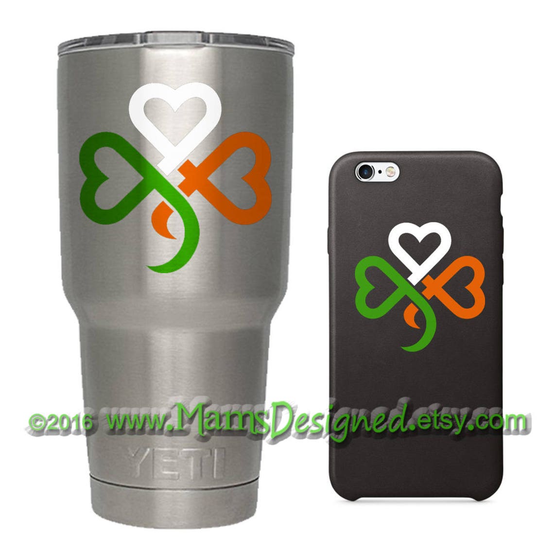 Shamrock Heart Decal Irish Flag Decal Celtic Knot Vinyl Etsy