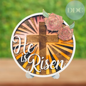 HE Is RISEN - 3-Layer Laser Cut Sign - Digital Download - SVG - Glowforge
