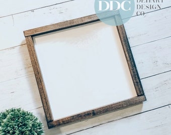 DIGITAL FILE Only- JPEG 10"x10" Rustic Framed Wood Sign Mockup