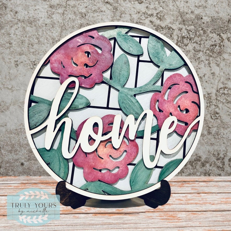 Download HOME ROUND 3-Layer Laser Cut Sign Digital Download SVG | Etsy