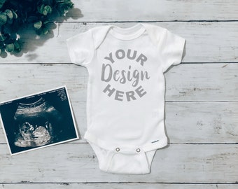 White Onesie Mockup / Digital Download / JPG / Gerber Onesie Mockup / White Onesie Flat lay / White Onesie Mock-up