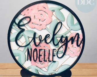 HOME ROUND - 3-Layer Laser Cut Sign - Digital Download - SVG - Glowforge