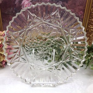 Mid century pressed glass serving dish.