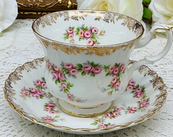 Royal Albert Dimity Rose Teacup and Saucer Circa 1960's. - Etsy