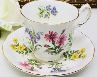 Paragon "English Flowers" teacup and saucer.