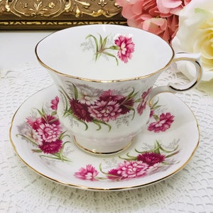 Paragon Flower Festival K teacup and saucer circa 1960&#39;s.