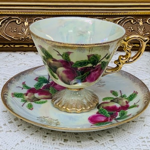 Japan pedestal teacup and saucer.