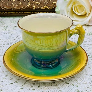 Royal Winton flower handle demitasse cup and saucer circa 1930's.