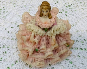 MZ Volkstedt Irish Dresden “Anna” lace figurine circa 1978.