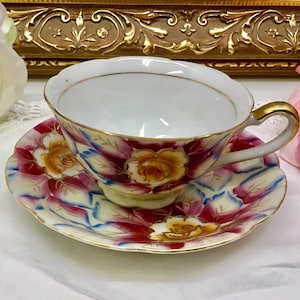 Hand painted Shafford teacup and saucer.