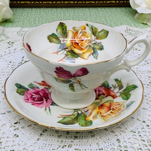 Hammersley Morgan Rose teacup and saucer circa 1930’s.