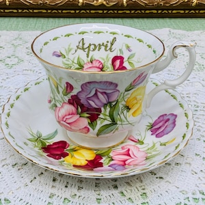 Royal Albert Flower of the month “April” teacup and saucer circa 1970’s.
