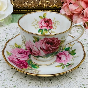 Royal Albert American Beauty teacup and saucer.