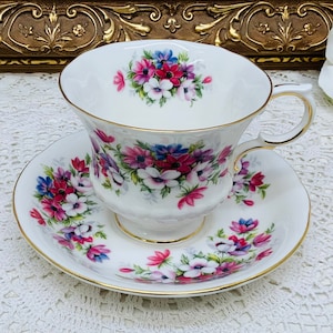 Paragon Flower Festival I, teacup and saucer circa 1960’s.